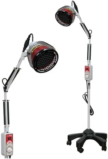 Wabbo TDP Heat Lamp - 6.75" Single Head, Large Head TDP Lamp w/Infrared Heating Tube - Relief for Joint Pain and Muscle Aches, Increases Blood Flood - Manual Timer