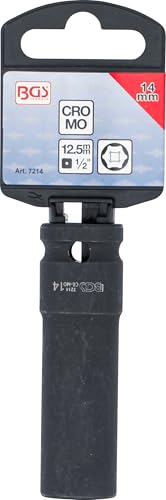 Miniatura 4 de Bgs 7214 Llaves De Vaso Impacto Hexagonal, Largo Entrada 12,5 Mm 1 2 14 Mm