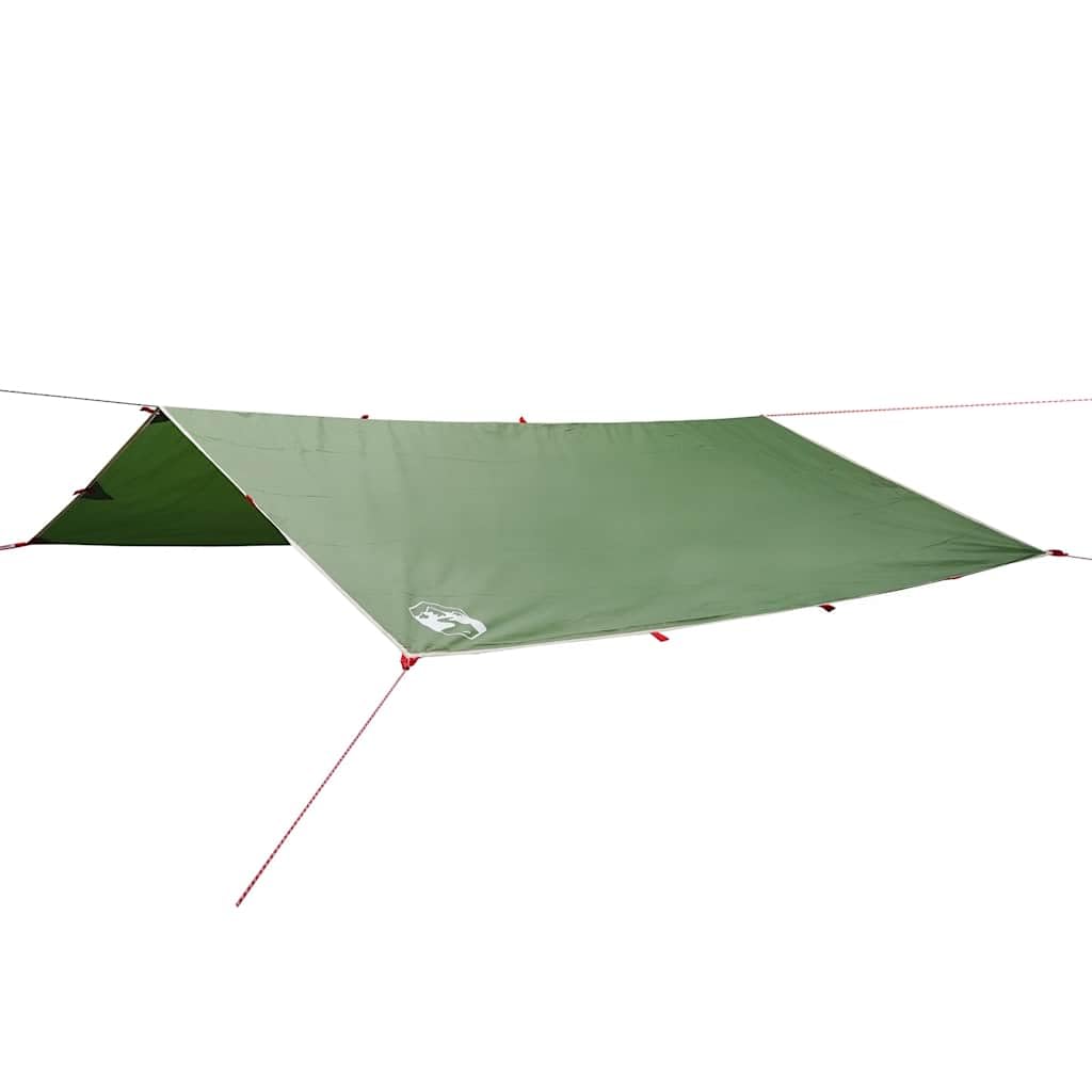 Telone da campeggio verde 360 x 294 cm impermeabile, telo per tenda protezione solare per esterni, campeggio, escursionismo, amaca 94658