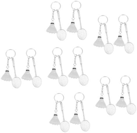 Abaodam 12 Pcs Badminton Keychain Key Fob Key Chain Key Ring Sports Gift Keychain Key Rings Ornament Mini