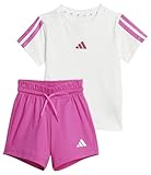 Encolure ras-du-cou. adidas ESSENTIALS T-SHIRT SET, Survêtement Mixte bébé, white/semi lucid fuchsia,