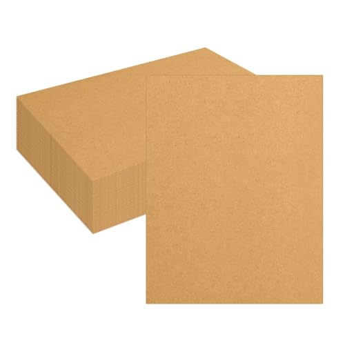 Thin Chipboard Sheets 8.5 x 11, Goefun Kraft Chip Board for Crafts 100 Pack, 22pt/0.5mm Lightweight Book Board for Book Binding, Shipping & Frame Backing
