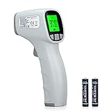 Dr. Odin JPD-FR202 Non-contact Infrared Forehead thermometer for Body & Object Temperature Detection with °C and °F Switchable Function, 1 Second Reading, 3 Color Screen, Dual Scale, 20 Reading Memory, BPA & Latex Free, Auto Power Off (White & Black, CE & ISO Certified, FDA Approved)