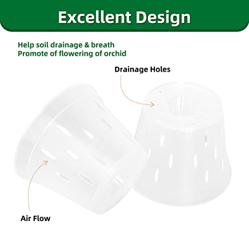 Yikush Orchid Pots With Holes Clear Orchid Pot Plastic Plant Pot Flower Pots Outdoor And Indoor Use 4.5 Inch 10Pack #TOP1