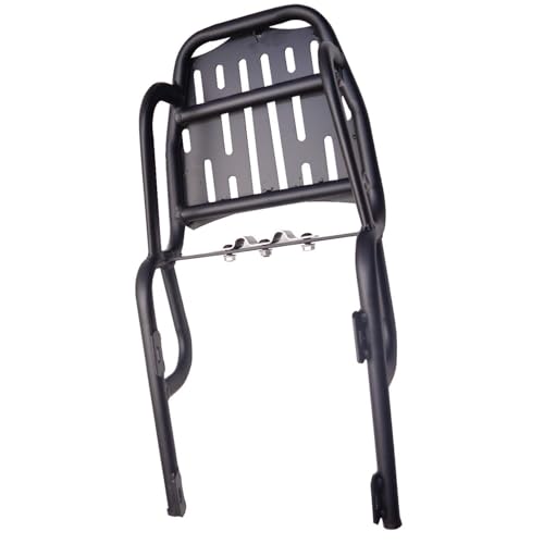 Image of Adjustable Cushion Backrest with Luggage Carrier with Heavy Weight Load Support Heavy Side Stand Extender (RE Meteor 350)