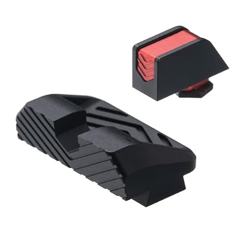 Tyrant Designs CNC - Glock Compatible 43 / 43X / 48 Two PIECE Sights - Red and Gold (Red)