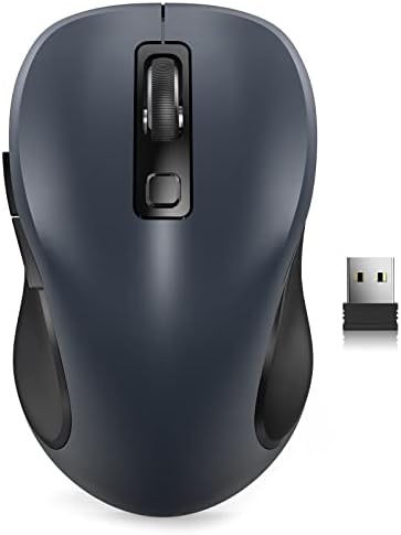 Trueque Wireless Mouse for Laptop, 2.4GHz Ergonomic Computer Mouse with Back & Forward Buttons, 3-Level DPI, 6 Buttons, Optical USB Cordless Mice for Windows Chromebook MacBook PC