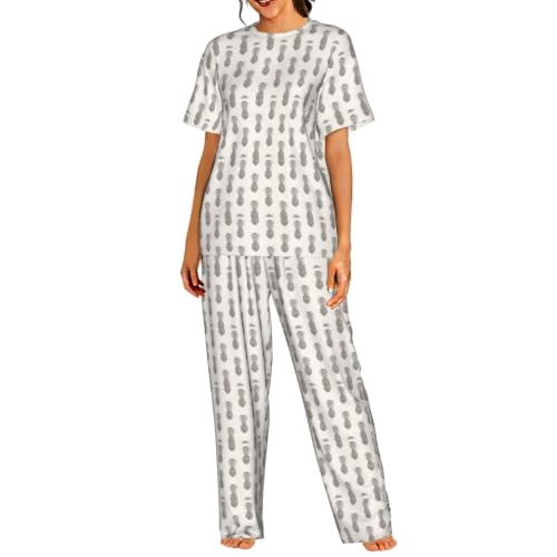 Pyjama court femme de qualité supérieure ensemble doux motif ananas