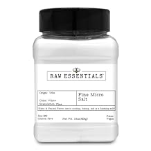 Raw Essentials Fine Micro Salt Salty & Neutral Flavor Used in Cooking, Baking, and Popcorn and Fry Finishing Salt Non-GMO, Gluten Free, Vegan, Paleo - 16 Ounce Bottle
