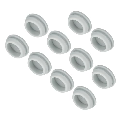 Image of MECCANIXITY 10pcs Silicone Snap in Locking Hole Plugs,22mm /0.9 Inch Mounting Diameter Narrow Groove Width 2.5mm Panel Seal Cover Round for Kitchen Bulkheads Waterproof Sealing Plugs Grey