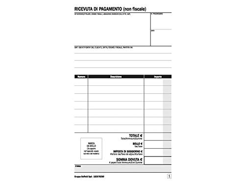 Blocco ricevute B&B autoricalcanti 25 copie 16,8x10cm DU16257B250