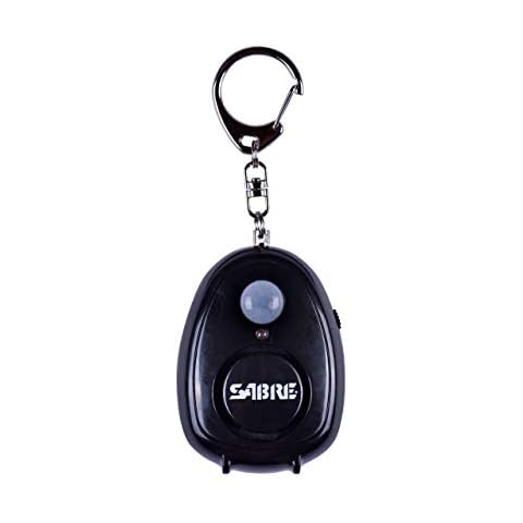 Sabre Pa-Mdm-Bk-02-UK Loud 120 Db Personal Security Magnetic Keychain Alarm With 120° Arc Motion Detector | Self-Protection Attack Deterrent Audible Up To 600 Feet (185 Metres) | Black Cover