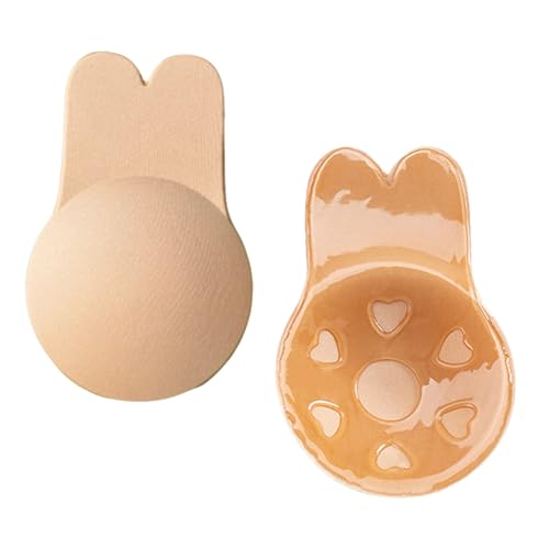 Unsichtbarer Klebe BH Push-Up, Rückenfrei & Trägerlos, Nacktfarbe Größe M B-Cup, Hautfreundlich Wiederverwendbarer Sticky Bra für Damen, Ideal Passend Zu Hochzeitskleid, Abendkleid Und Festlicher