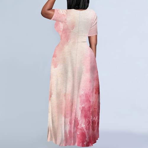 Image of Plus Size Maxi Dresses for Curvy Women T-Shirt Summer Sun Dresses Loose Fit