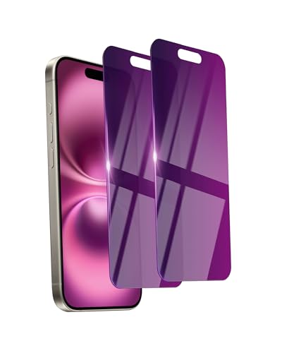 Ifaeveus 2 Pack Privacy Screen Protector for iPhone 16 Tempered Glass 6.1inch Private Saver Anti-Spy Eye Protection Anti-Scratch Full Coverage