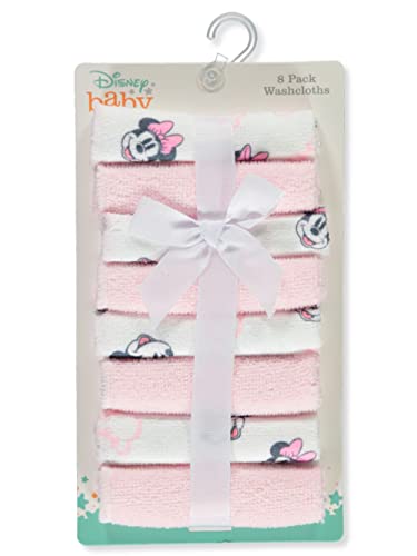 Image of Disney Baby Big Girls 8-Pack Minnie Mouse Washcloths Set - Pink/Multi, one Size