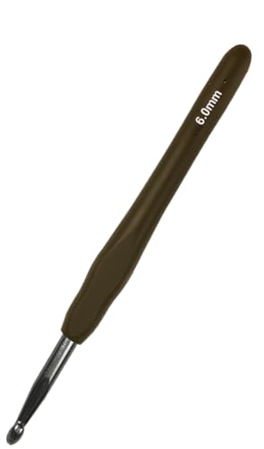 Hobekoee Size G/6mm Crochet Hook Ergonomic Handle for Arthritic Hands Soft & Smooth Knitting Needles for Beginners and Crocheting Yarn