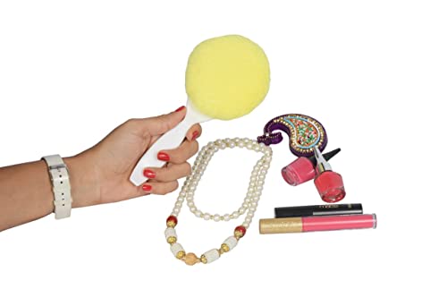 Image of The ChipmunK Store's Makeup Powder puff Combo with handle (Pink, Yellow)