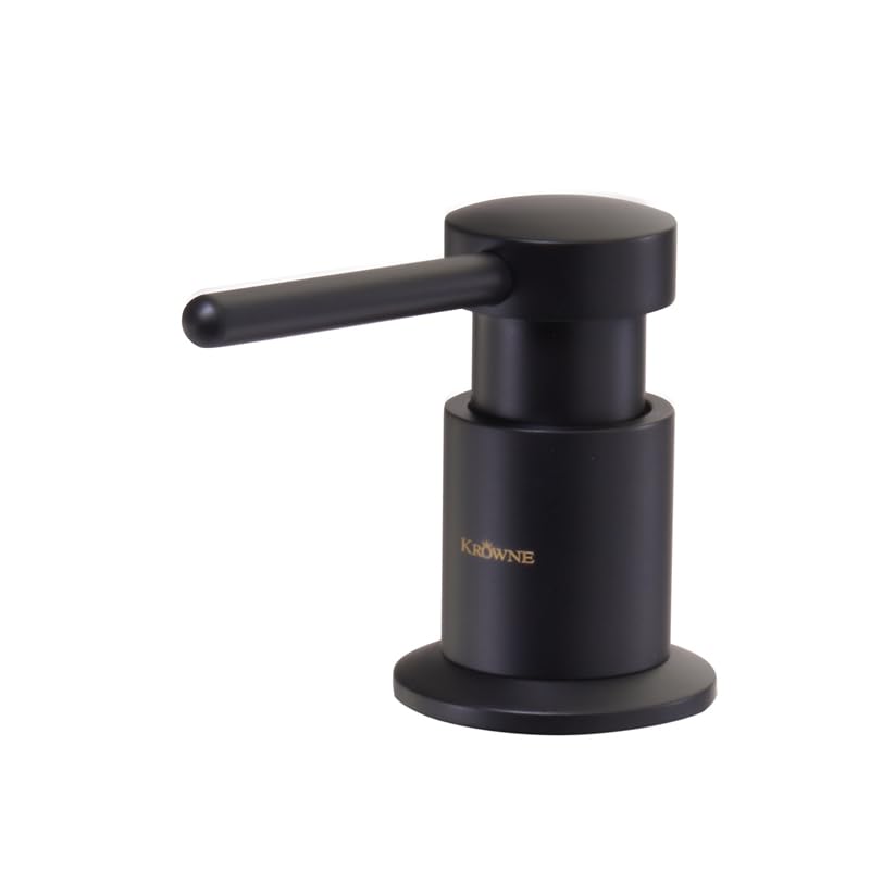 Krowne Home 19-420B Deck Mount Soap Dispenser, Matte Black Finish