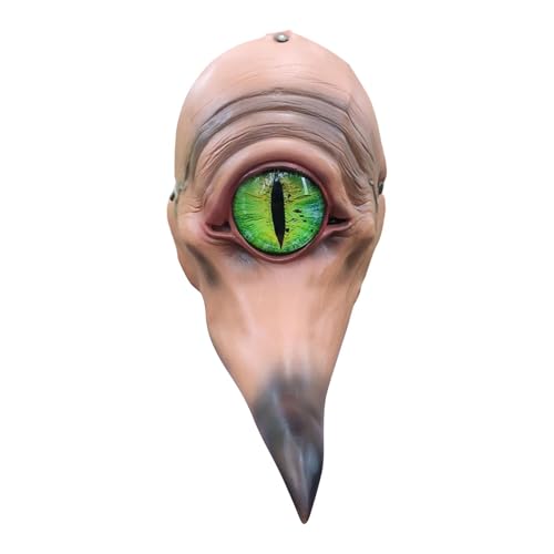 Pájaro de ojos grandes| Máscara facial de látex | Cubiertas faciales de terror | Accesorio de traje, cubiertas faciales de pico de vestido, máscara de látex facial de pájaro de ojos grandes, cubierta