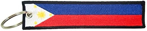 Luso Aviation Philippines Flag Key Chain, 100% Embroidered