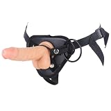 7inch Slim Thin Realistic Silicone Soft Toys for Couples Women Men, Female Double Pleasure Adjustable Straps Set for Women to Wear,Wearable Straps Set Beginners Size UJSNB6TD (Black2)