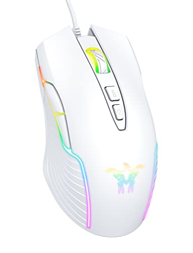 Phnixgam Wired Gaming Mouse, Ergonomic Rgb Computer Mouse With Rgb Backlight, Adjustable Dpi Up To 6400 cover