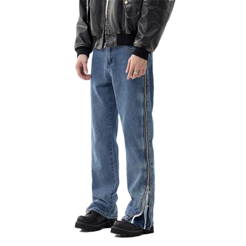 Men's Straight Jeans High Street Washed Casual Korean Classic Jeans