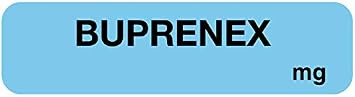 United Ad Label Anesthesia Labels BUPRENEX MG, 1-1/4" x 5/16", Permanent Paper Label, Light Blue, One Roll of 760 Labels