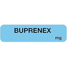 United Ad Label Anesthesia Labels BUPRENEX MG, 1-1/4" x 5/16", Permanent Paper Label, Light Blue, One Roll of 760 Labels