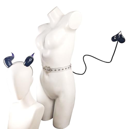 Serre-tête cornes de diable sans douleur avec queue flexible pour cosplay de carnaval