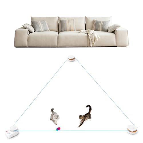 metiya Interactive Cat Toy for Indoor Cats – Automatic Moving & Enrichment Toy for Indoor Cats/Kitten, Auto/Manual Control Cat Treadmill for Exercise & Mental Stimulation, Stimulating Chase Toys(H1K2)