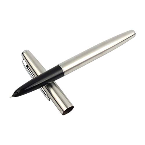 Jinhao 911 Fountain Pen - Stainless Steel Body - 0.38Mm Extra Fine Nib Calligraphy Writing Pens Includes Ink Refill Converter With Pen Case Set #TOP4