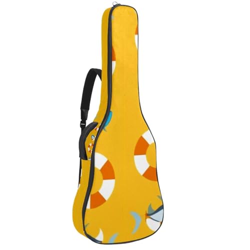 NUEAHEDN Acoustic 40/41/42 Inch Watermelon Ice Cream Large Capacity Guitar Gig Bag 0.4Inch Extra Thick Sponge Overly Padded, with Two Storage Pockets, Waterproof Guitar Case