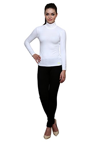Image of LE BOURGEOIS Women Slim Fit Casual Full Sleeve Highneck /Turtle-Neck Cotton Top