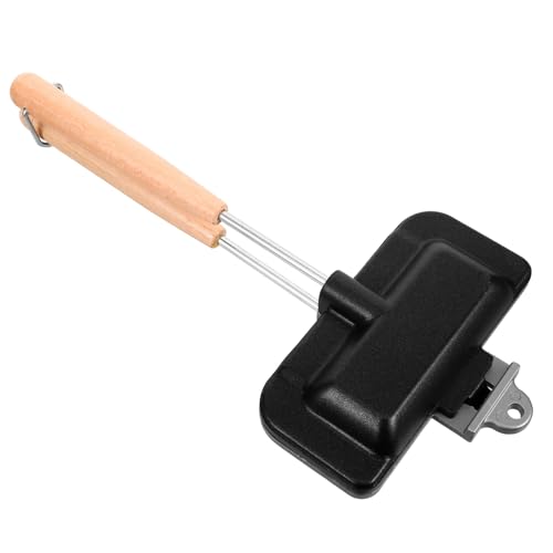 OUNONA stampo per sandwich Doppio premere muffa cibo cucina teglia da forno tostapane piatto da forno per casalingo padella antiaderente Acciaio inossidabile Black