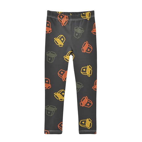 ZZKKO Girls Leggings Colorful Outline Noodles Toddler Girls Clothes Leggings for Girls Toddler Girls Leggings 3-4T