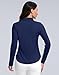 Women's Golf Shirts Lightweight UPF 50+ Long Sleeve Shirts UV Protection Quick Dry Cool Polo Shirts for Women Work Outdoor(Navy, XS)