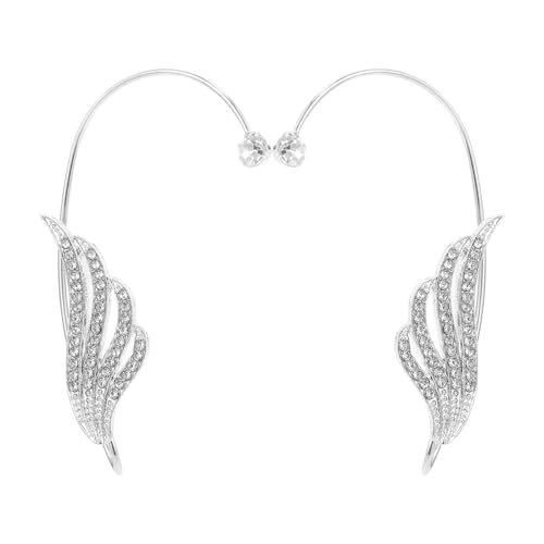 OATIPHO Pendientes Envolventes en Aleación y Rhinestone Forma de Alas Diseño Vintage y Elegante Accesorio y Atractivo para Mujer para Uso Diario