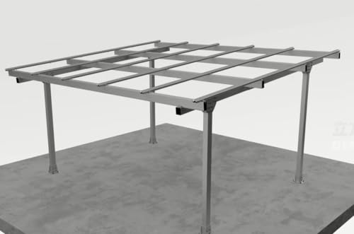 Carport Doppelcarport für 2 Autos - Überdachung für Autos - Aluminium, Silber