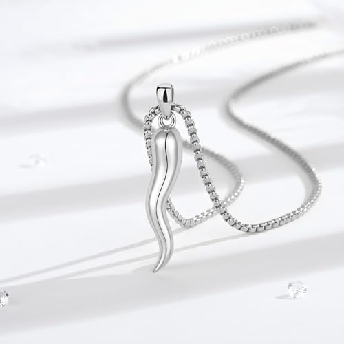 AEONSLOVE 925 Sterling Silver Lilith/Santa Muerte/Mushroom/Pentagram/Raven/Hecate/Italian Horn/Dragon and Phoenix Necklace Witchy Jewelry Gifts3