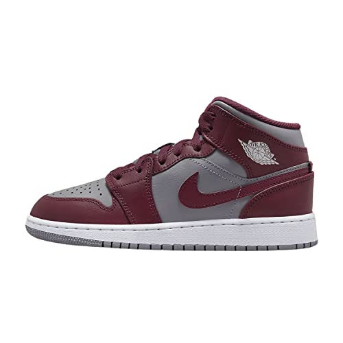 NIKE Big Kid's Jordan 1 Mid Cherrywood Red/White (DQ8423 615) - 5.5