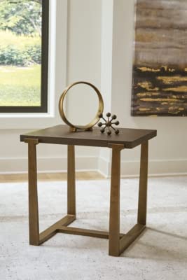 Signature Design By Ashley Balintmore Modern Rectangular End Table, Dark Brown & Metallic #TOP1