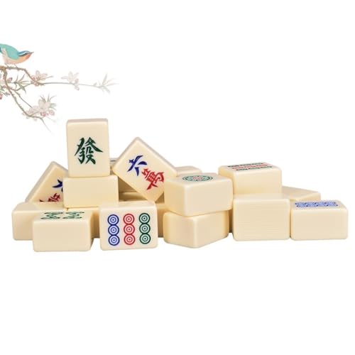 Juego de Mahjong chino con 144 fichas en caja de aluminio miniatura 3