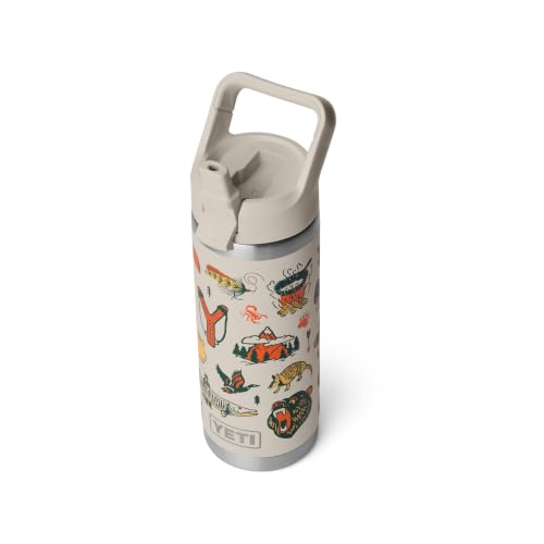 Image of YETI Rambler 18 oz Bottle, Vacuum Insulated, Stainless Steel with Color Matching Straw Cap, Cape Summer Camp