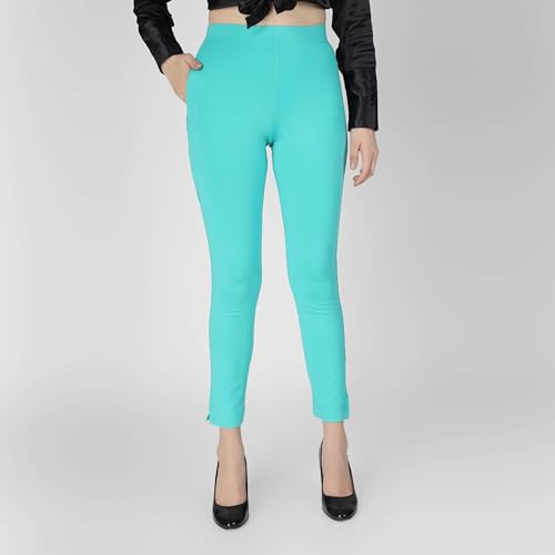 Image of ON&ON Women's Cotton Stretchable Slim Fit Straight Pants Trouser for Casual Wear and Office Wear