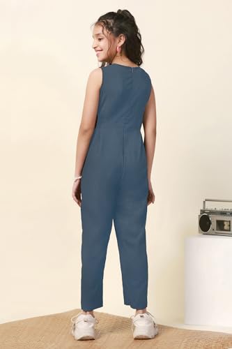 Image of Fashion Dream Girl's Ankle Length Solid Jumpsuit