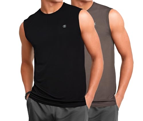 Champion Big and Tall Sleeveless Shirt for Men – 2 Pack Performance Muscle Shirt