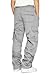 Men's Cargo Sweatpants Casual Fleece Joggers Loose Fit Open Bottom Athletic Pants for Men with Pockets Light Gray L