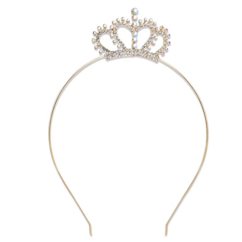 AWAVM Tiara de cristal de princesa, corona de diamantes de imitación para mujeres y niñas, diadema para niños, boda, cumpleaños, carnaval, fiesta, festival, tiaras, coronación, talla única, Metales no